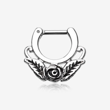 Rose Blossom Icon Septum Clicker-Steel